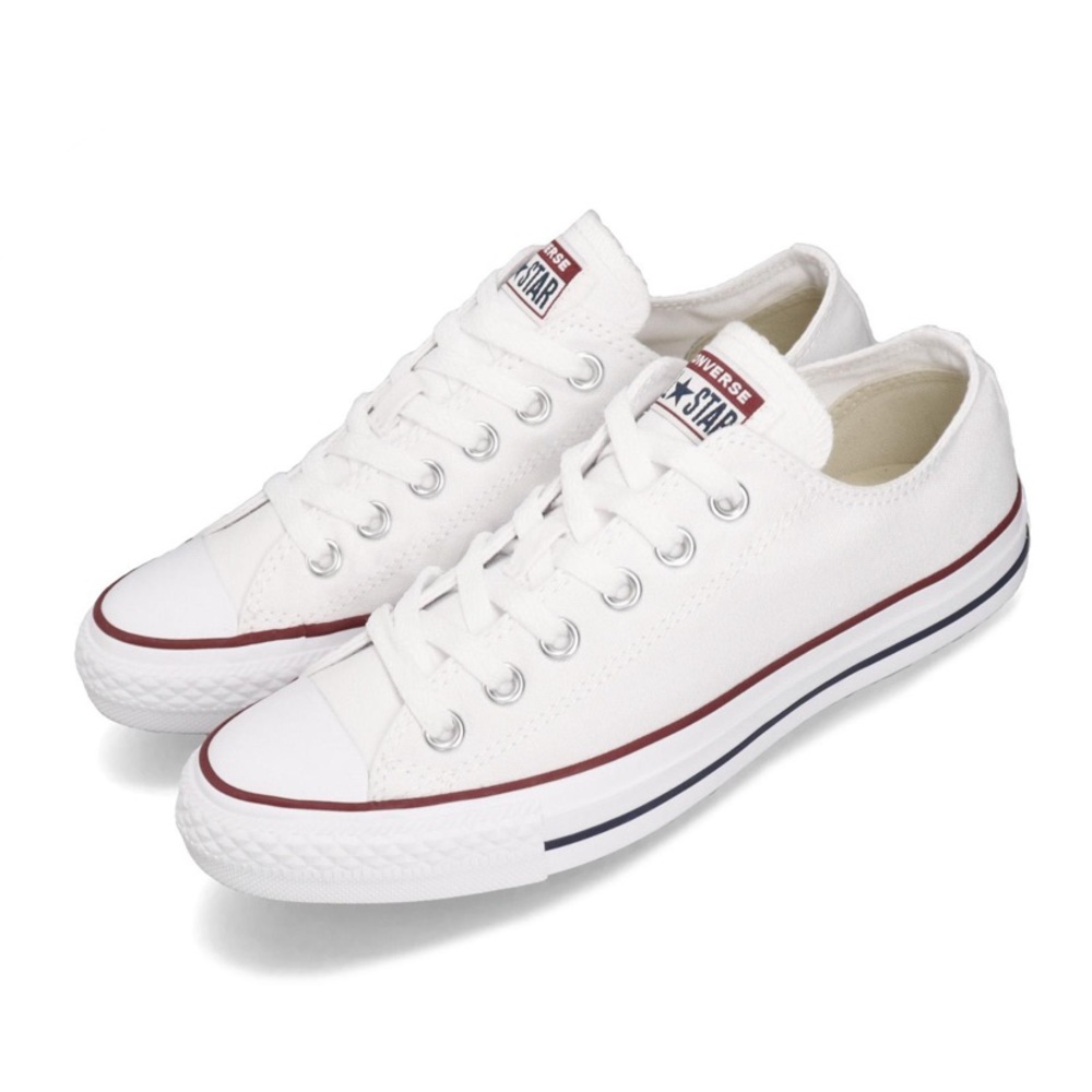 White Converse Low Tops - size 6